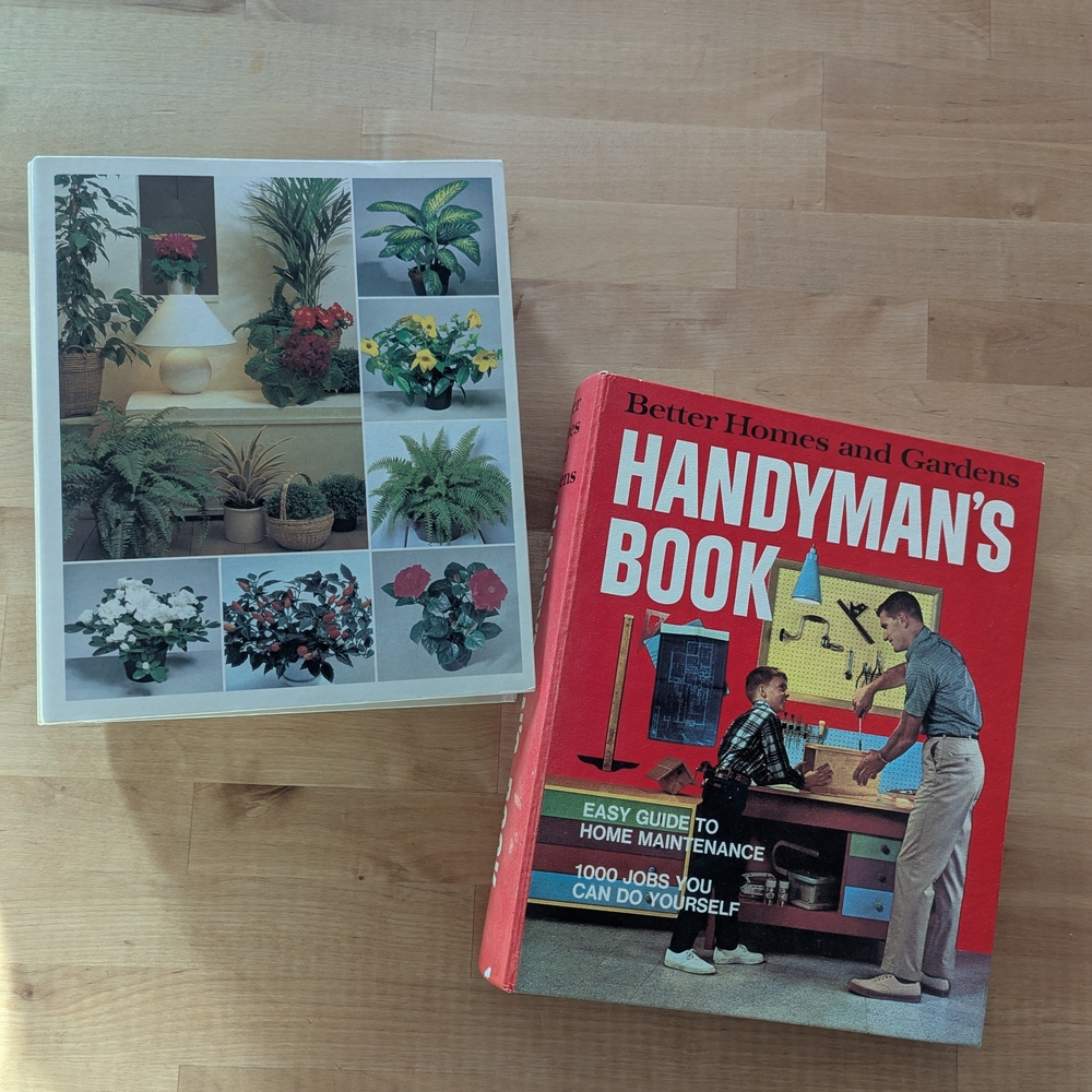Vintage Spiral Books - Handyman at Home and Success with Houseplants
